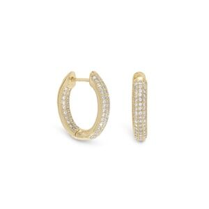New! Micro Pave' Cubic Zirconia Huggie Earrings